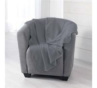 Douceur d'Intérieur Plaid Milou 125 x 150 cm Polaire unie Anthracite