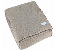 Plaid 125x180 cm en coton lavé SEVILLE gris bronze