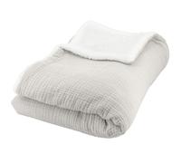 Plaid 130x170 cm double gaze de coton GAZE & SHERPA gris