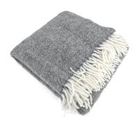 Plaid 130x180 cm LIMA en alpaga gris perle