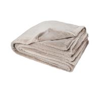 Plaid 150x200 cm en polyester MELLOW beige galet