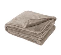 Plaid 150x200 cm en polyester MELLOW gris chanvre
