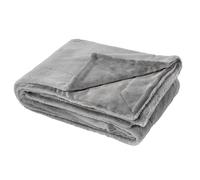 Plaid 150x200 cm en polyester MELLOW gris flanelle