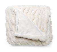 Plaid 150x200 ZIBELINE en fausse fourrure doublée velours blanc Neige