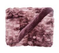 Plaid 150x200 ZIBELINE en fausse fourrure doublée velours rose Prune