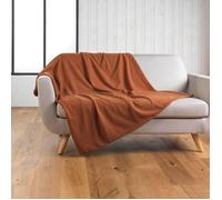 douceur d'intérieur, Plaid (180 x 220 cm) Wooly Terracotta, Bouclette Unie
