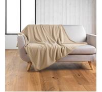 Plaid Wooly 180 x 220 cm beige bouclette 100% polyester - grand format