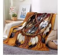 Plaid 3D Attrape-rêves Loup Animal Couverture Polaire en Flanelle Canapé Nap Couvertures pour canapé lit Couch Plaid Polaire