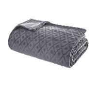 Atmosphera - Plaid à motif losange 3D - Flanelle gris 180x230 cm