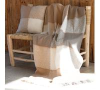 Plaid à carreaux aspect mohair Beige 130x180 cm