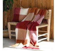 Plaid à carreaux aspect mohair Bordeaux 130x180 cm