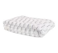 The Home Deco Factory Plaid à carreaux imitation fourrure - Gris clair 140x200
