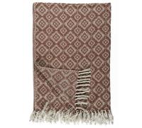 Plaid à franges 120x150cm collection SUN motifs ethnique marron