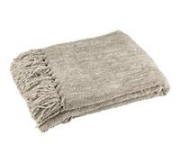 Plaid à Franges Chenille 130x170cm Gris Vert