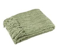 Plaid à Franges Chenille 130x170cm Vert Mousse