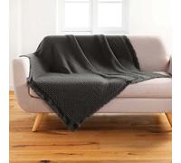 Plaid à Franges Coraline 125x150cm Anthracite