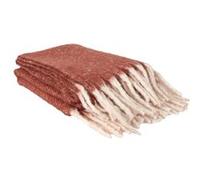 Home Deco Factory Plaid TX0078 à franges 120x150 cm doux, facile d'entretien – Terracotta