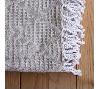 Plaid a franges effet tricot 130 x 160 cm Dune beige