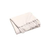 Douceur d'Intérieur – Plaid à franges Lilia – 180 x 220 cm – Coton uni – Naturel