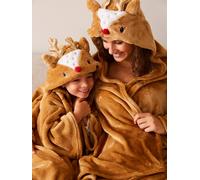 Plaid à manches et capuche Renne caramel S