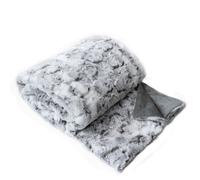 Plaid à poils doux LENVIK - 125 x 150 cm - Gris