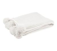 Plaid à Pompons Blanket 130x170cm Blanc