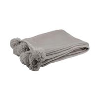 Plaid à Pompons Blanket 130x170cm Taupe Clair