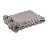 Plaid à Pompons "Blanket" 130x170cm Taupe Clair Taupe G