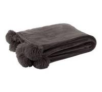 Plaid à Pompons Blanket 130x170cm Taupe Taupe G