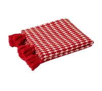 Plaid à Pompons Sapin de Noël 130x180cm Rouge