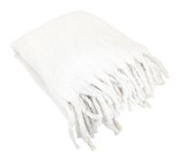 Plaid aspect mohair 100% polyester recyclé 130x180 cm HYGGE Blanc neige