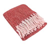 Plaid aspect mohair 100% polyester recyclé 130x180 cm HYGGE Rouge vermillon