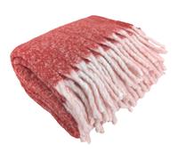 Plaid aspect mohair 100% polyester recyclé 70x180 cm HYGGE Rouge vermillon