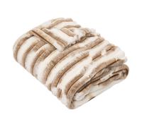 Plaid Avoriaz imitation fourrure - 130 x 180 cm - Marron et blanc