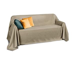 Plaid Beautissu Romantica de 210 x 280 cm en imitation daim, pour jeté de canapé ou couvre-lit, Polyester, naturel, 210x280 cm