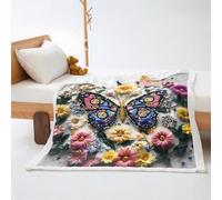 Plaid Blanc Jaune Rose Plaid Lit Polaire Flanelle et Laine Agneau Jeté de Canapé Conception Recto Verso Blanket Epais Plaide Soins Faciles Lavable Couverture Été 150x180cm