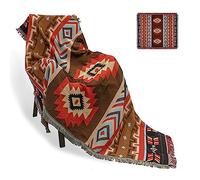 Plaid bohème Chic,Navajo Azteque jeté de canapé Ethnique,Tricotées Couverture à Franges,Double Face Patchwork,pour intérieur,extérieur,Camping (Tailles Multiples)