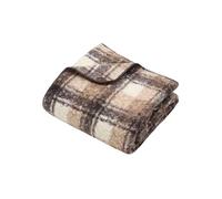 Plaid Bouclette à Carreaux Polyester 130x170cm Beige - Créateur d'intérieur