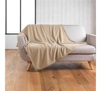 Plaid bouclette unie Wooly Beige 125x150 Beige G