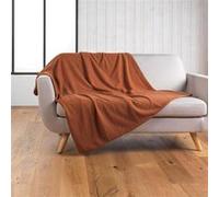 Douceur d'Intérieur Plaid Wooly – Bouclette unie – 180 x 220 cm – Terracotta