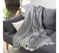 Plaid cachemire et laine gris foncé