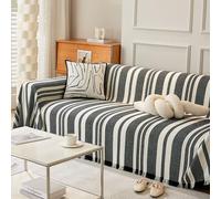 Plaid Canape Grande Housse de canapé antidérapante 1 2 3 4 places, couverture de canapé pour canapés en forme de L/U, housse de canapé luxueuse en chenille avec pompon, couvertures multifonctions pou
