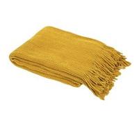 Plaid Chenille Franges 120x150cm Moutarde