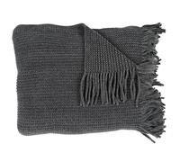Plaid Chenille Franges 120x150cm Gris