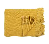 Plaid Chenille Franges 120x150cm Moutarde