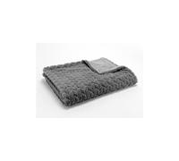 Plaid chevron 130x170 anthracite - - Gris - Polyester