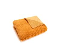 Plaid Chevron 130x170 cm curry - - Jaune - Polyester
