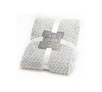 Plaid chevron 130x170 gris clair - - Gris - Polyester