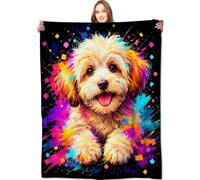 Plaid Chien À Éclaboussures De Couleur Jeté De Fauteuil pour Canape M | Couverture Microfibre Douillet Jeté De Lit pour Sofa Voiture Voyages