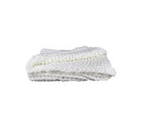Plaid Chunky 120x150cm Grosse Maille Tressée Coloris Blanc - LOTOV -
